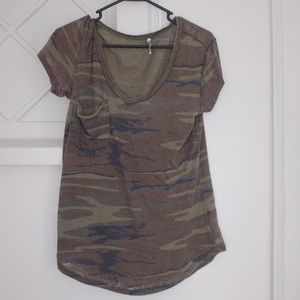 Washed and faded camo tee